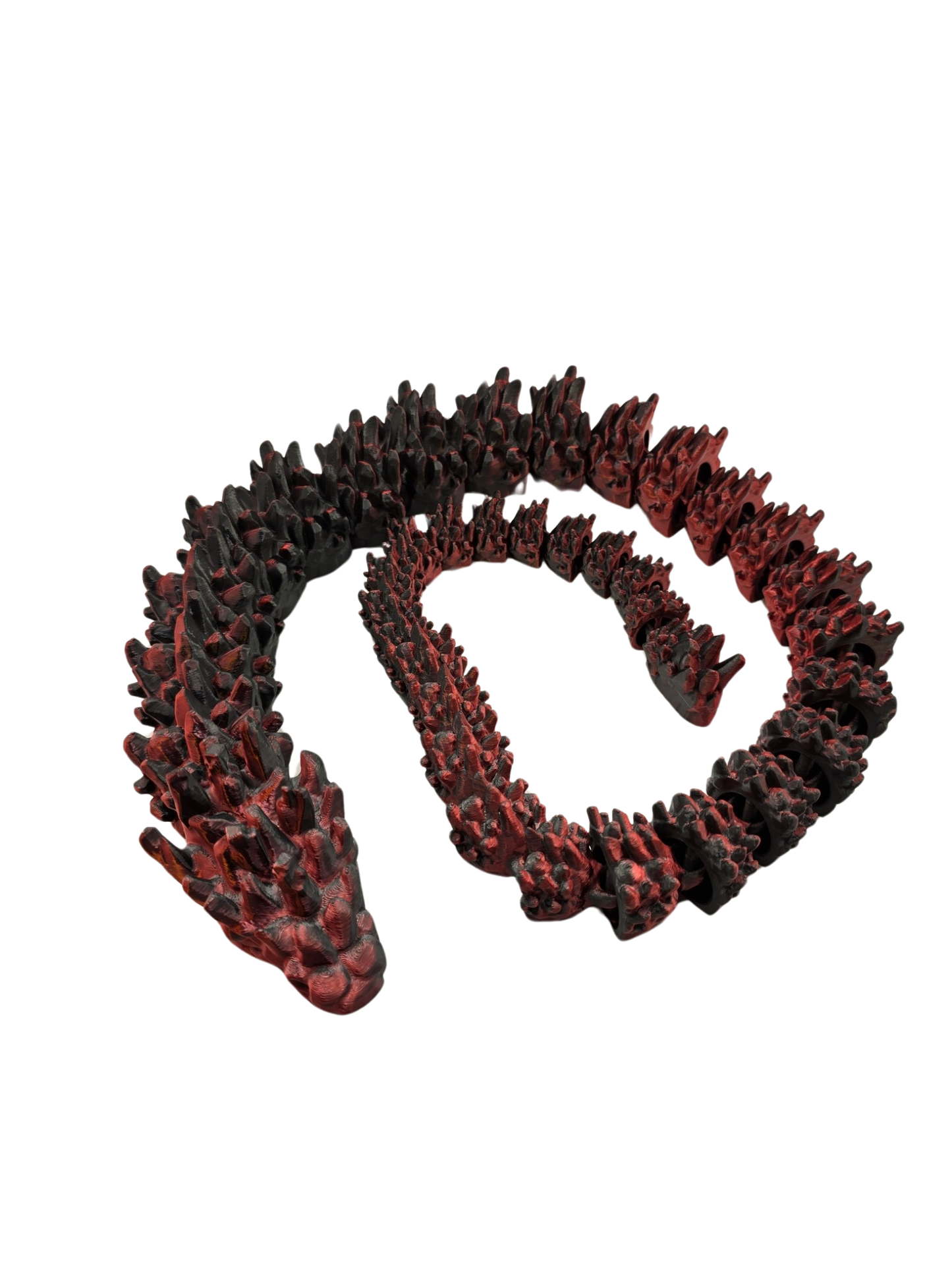Bewegliche Lava-Drachen-Schlangen auf schwarzer Fläche