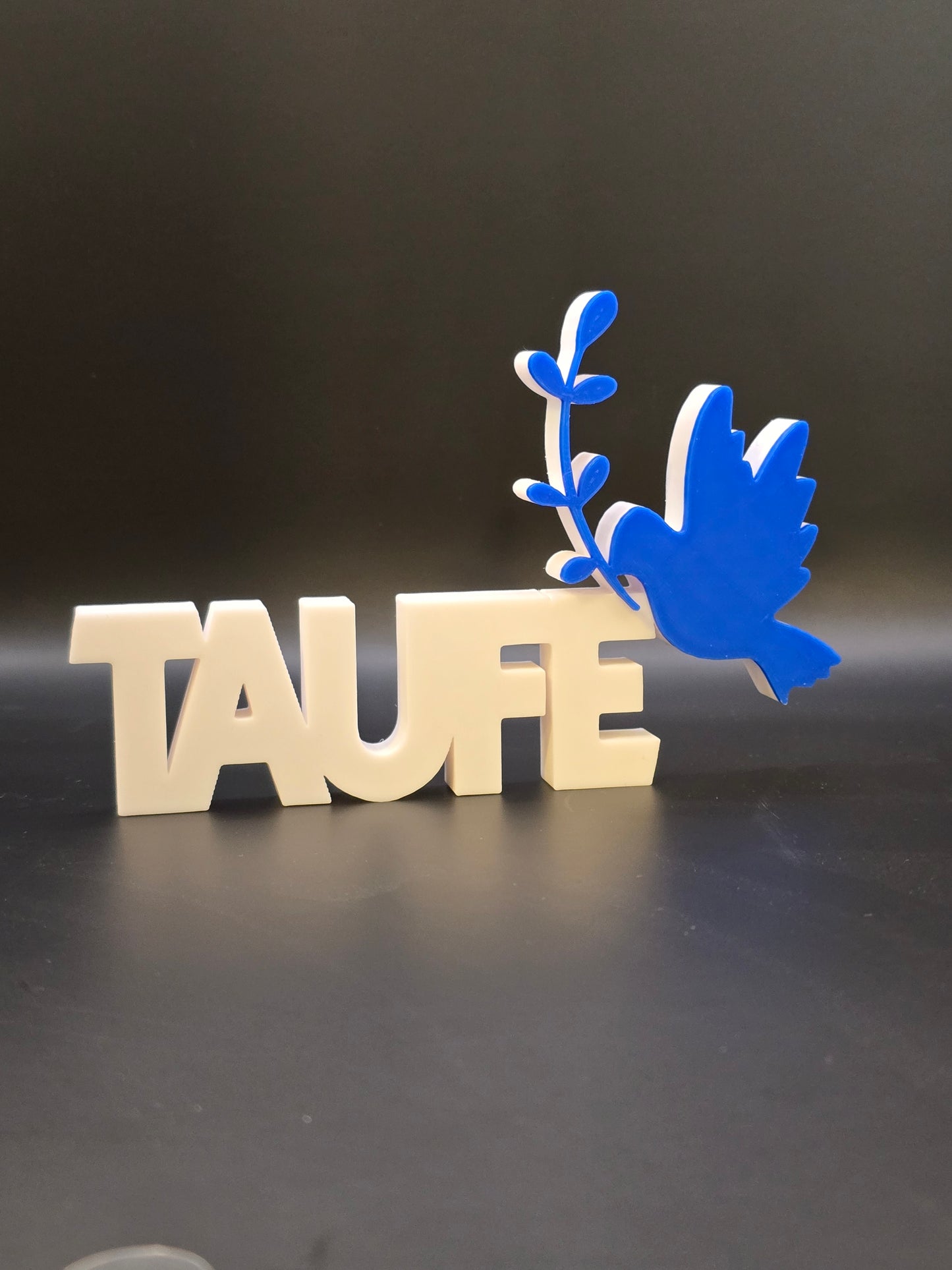 Personalisiertes TAUFE Schild mit Taube & Olivenzweig – stilvolle Tischdeko & Geschenkidee zur Taufe für besondere Feier