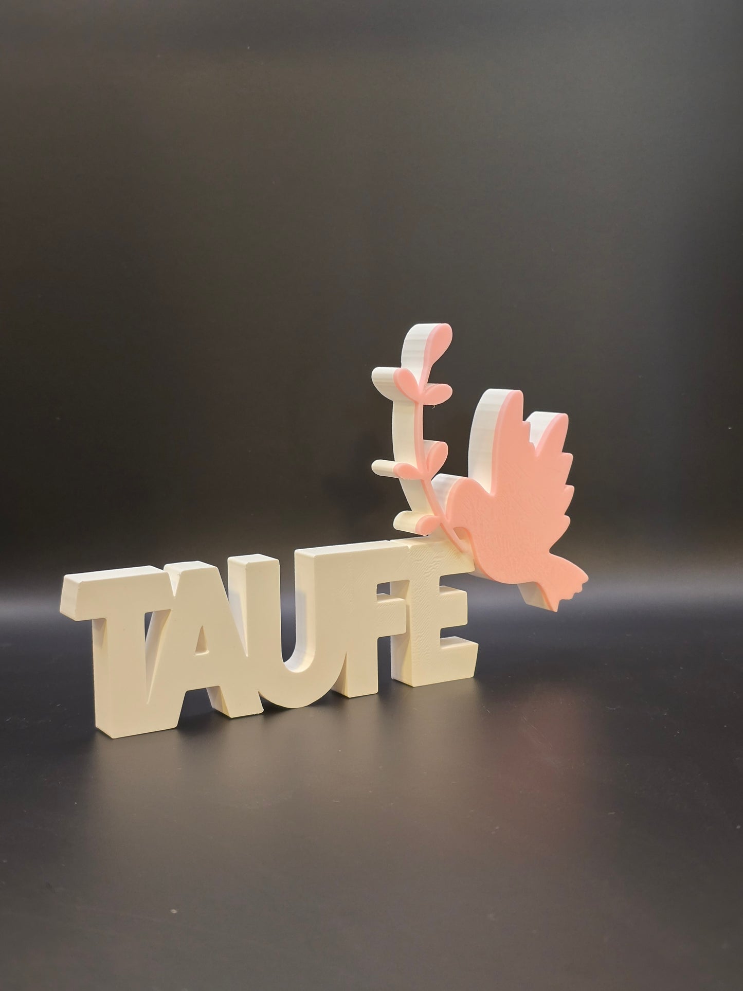 Personalisiertes TAUFE Schild mit Taube & Olivenzweig – stilvolle Tischdeko & Geschenkidee zur Taufe für besondere Feier