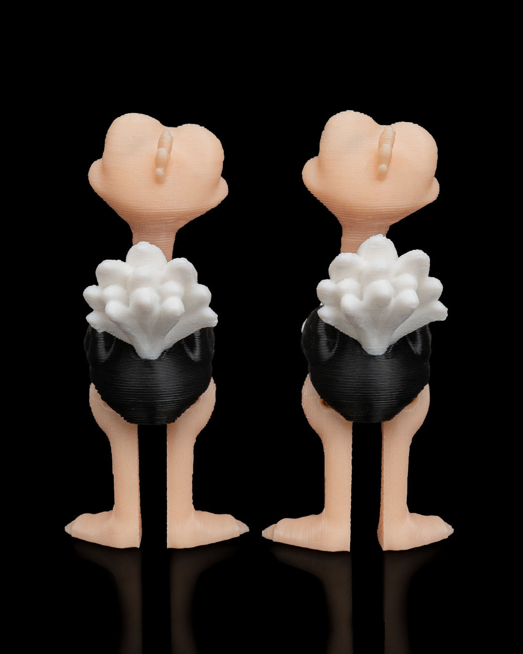 Süßes Straußen-Paar als Dekofigur – bewegliche Beine, ca. 6 cm hoch, bunt & detailreich | Geschenkidee