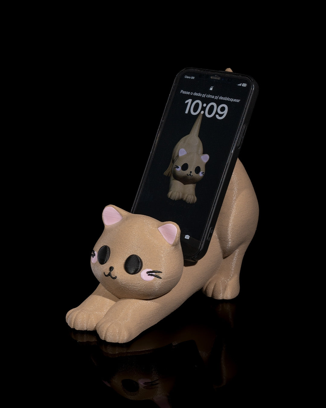 Katzen Handy- & Controller-Halter – Niedliche Geschenkidee für Gamer & Katzenfans – Dekorativ & funktional