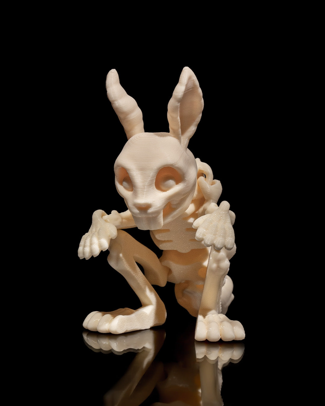 Beweglicher Skeletthase – Flexibler Knochen-Hase als Grusel-Deko & Spielzeug in Wunschfarbe für Halloween & Alltag