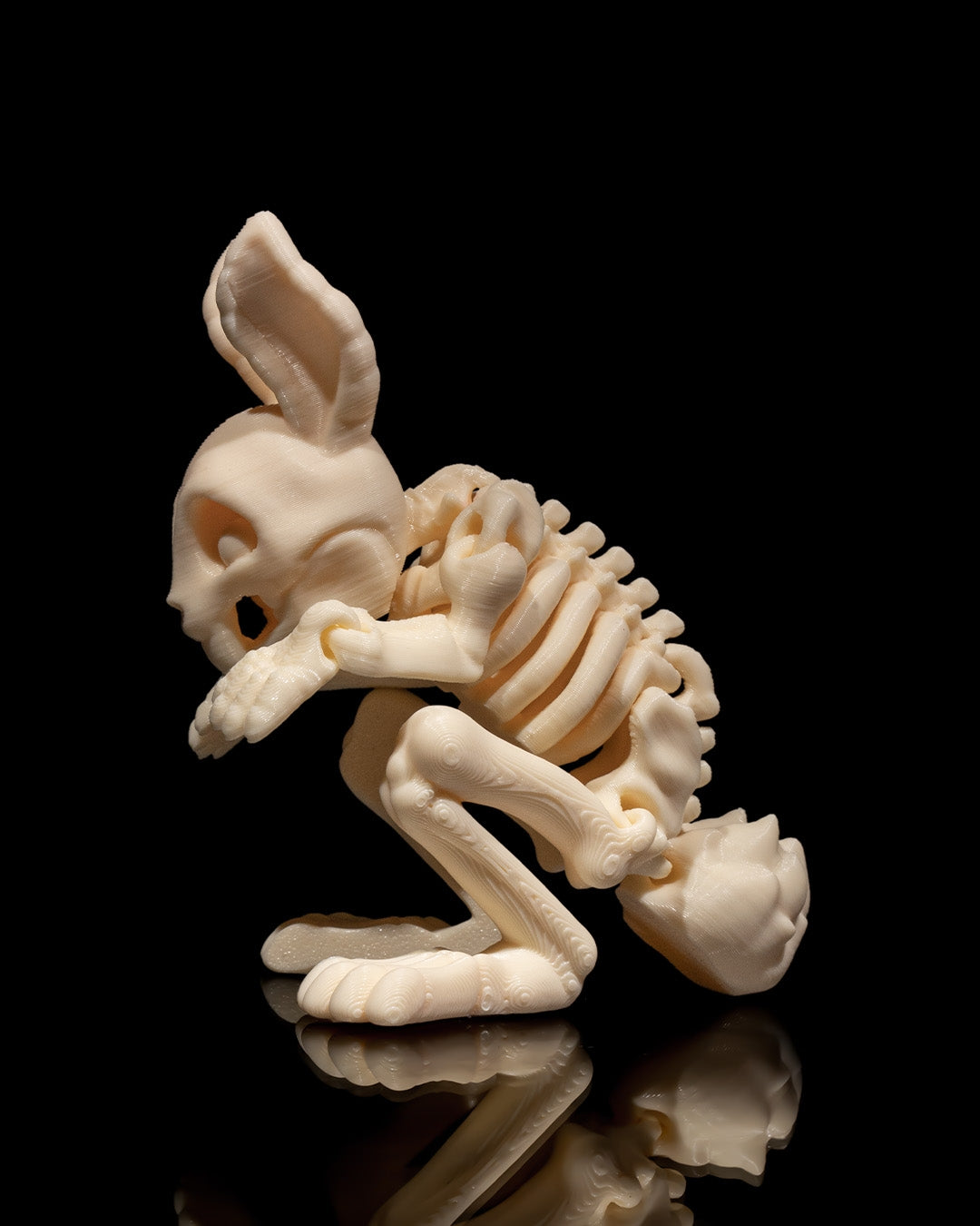 Beweglicher Skeletthase – Flexibler Knochen-Hase als Grusel-Deko & Spielzeug in Wunschfarbe für Halloween & Alltag