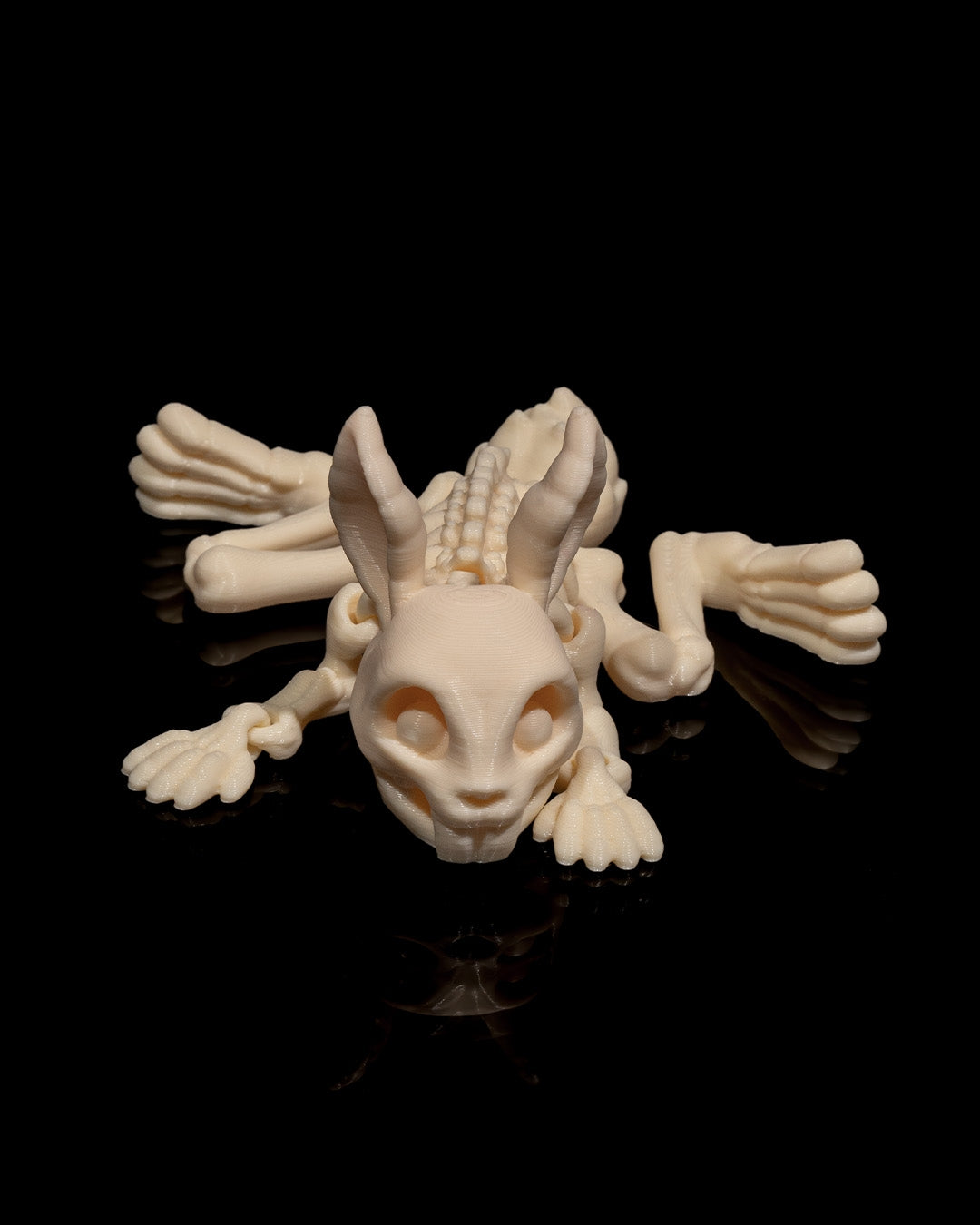 Beweglicher Skeletthase – Flexibler Knochen-Hase als Grusel-Deko & Spielzeug in Wunschfarbe für Halloween & Alltag