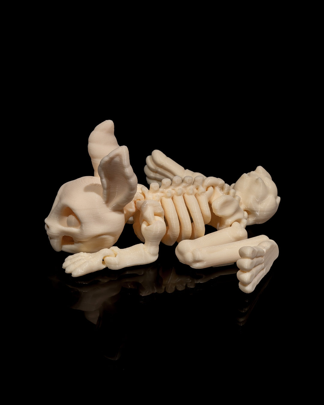Beweglicher Skeletthase – Flexibler Knochen-Hase als Grusel-Deko & Spielzeug in Wunschfarbe für Halloween & Alltag