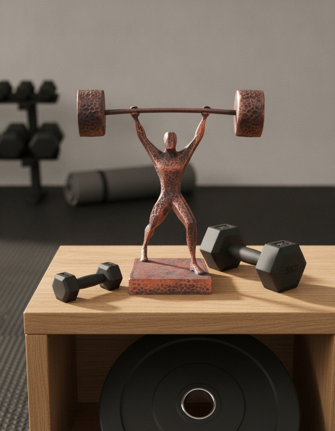 Handbemalte Gewichtheber-Statue als Geschenk für Sportler, Fitness-Deko fürs Home Gym von Münch3D