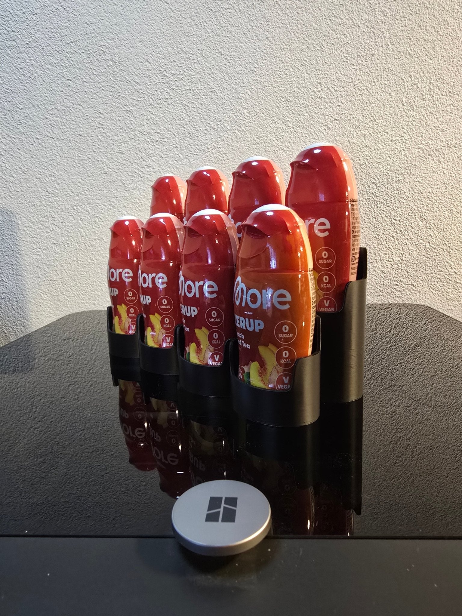 Treppen-Organizer für 8 Flaschen – passend für More Nutrition Zerup - physisches 3D-Modell, Ansicht 5