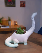 Dino Pflanztopf Lang hals Süße Deko in Wunschfarbe - physisches 3D-Modell, Ansicht 1