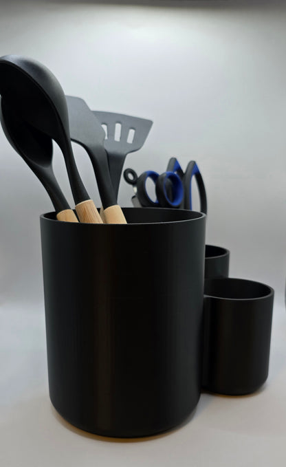 Moderner Küchenutensilienhalter mit 3 Fächern – Stylisches Organizer-Design für Ordnung in der Küche