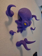 Oktopus Wandhalter mit Tentakeln als Schlüsselbrett und Garderobe - physisches 3D-Modell, Ansicht 6