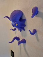 Oktopus Wandhalter mit Tentakeln als Schlüsselbrett und Garderobe - physisches 3D-Modell, Ansicht 1