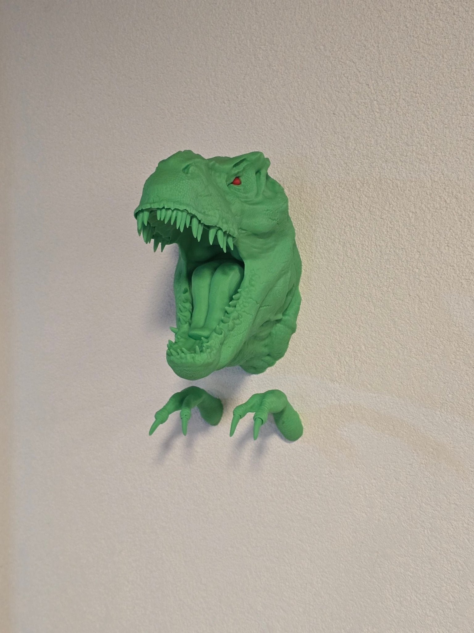T-Rex Wandhalterung für Headset mit wählbarer Augenfarbe - physisches 3D-Modell, Ansicht 5