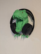 T-Rex Wandhalterung für Headset mit wählbarer Augenfarbe - physisches 3D-Modell, Ansicht 3