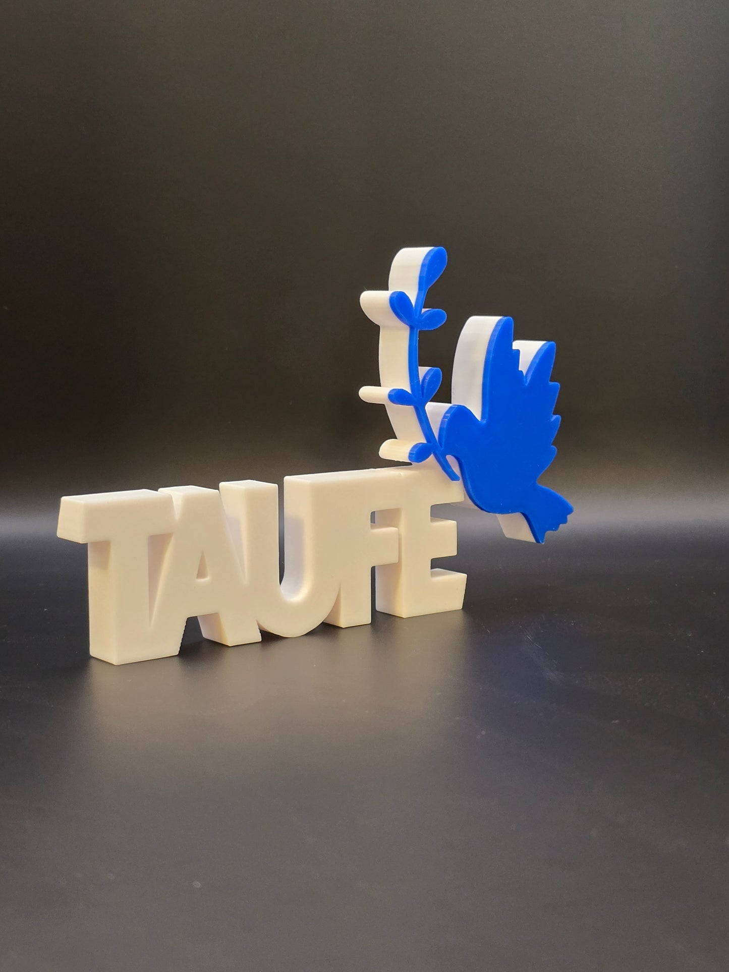 Personalisiertes TAUFE Schild mit Taube & Olivenzweig – stilvolle Tischdeko & Geschenkidee zur Taufe für besondere Feier