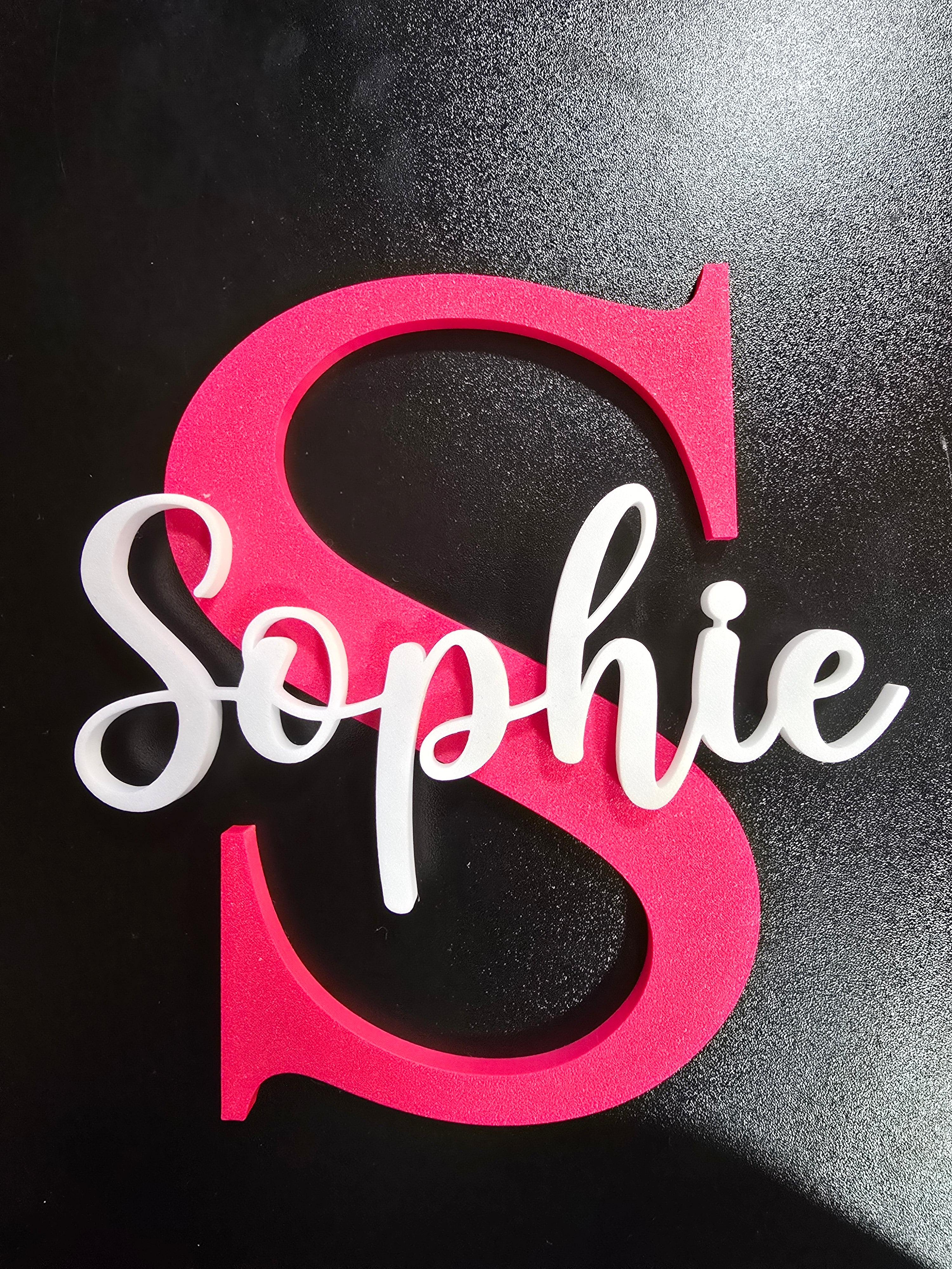 Personalisierbares Türschild mit Namen (20 cm | 3D-Druck)