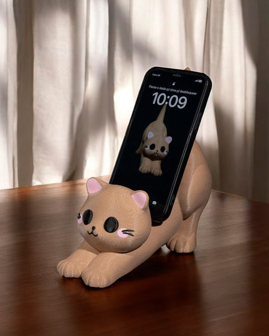Katzen Handy- & Controller-Halter – Niedliche Geschenkidee für Gamer & Katzenfans – Dekorativ & funktional