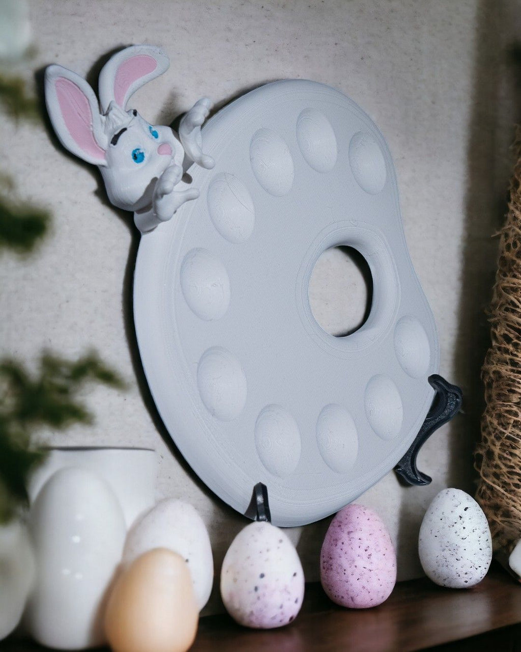 Künstler-Mischpalette Kreativ-Hase Malzubehör für Ostern (25cm) - physisches 3D-Modell, Ansicht 1