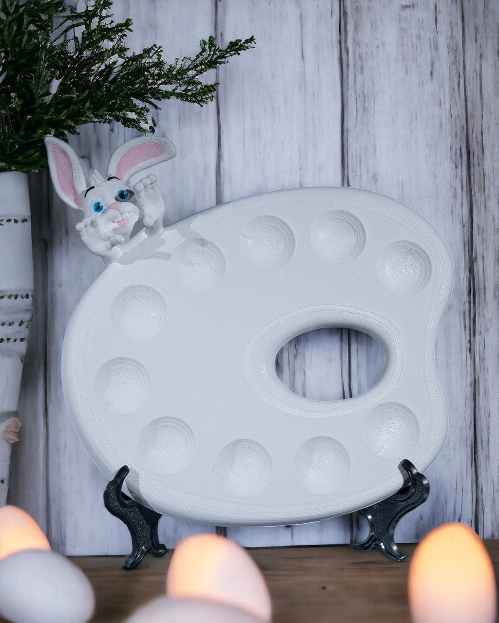 Künstler-Mischpalette Kreativ-Hase Malzubehör für Ostern (25cm) - physisches 3D-Modell, Ansicht 2