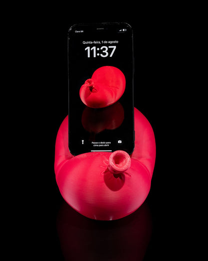 „Handyhalter in Luftballonform mit Displayansicht“

