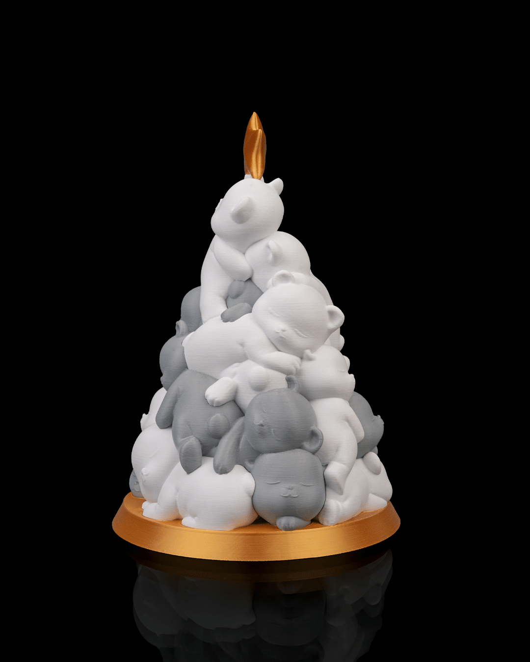 Beary Christmas Weihnachtsbaum aus Bären mit goldenem Stern 19 cm