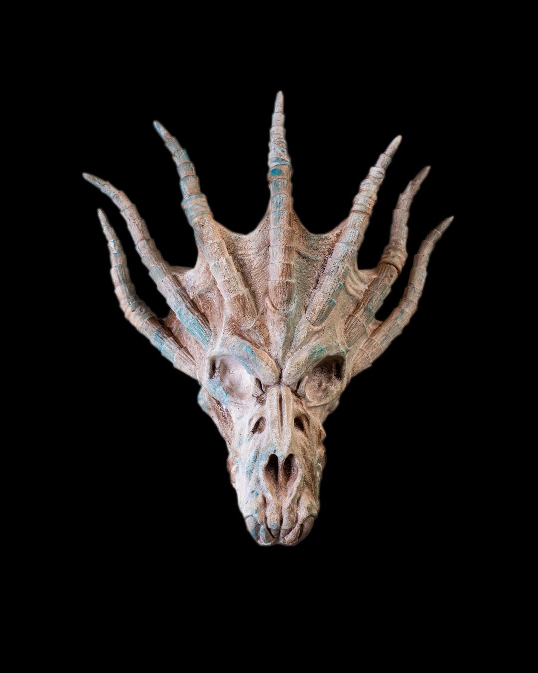 Stachel Drachenschädel Wanddeko Spiky Dragon (27 cm) - physisches 3D-Modell, Ansicht 4