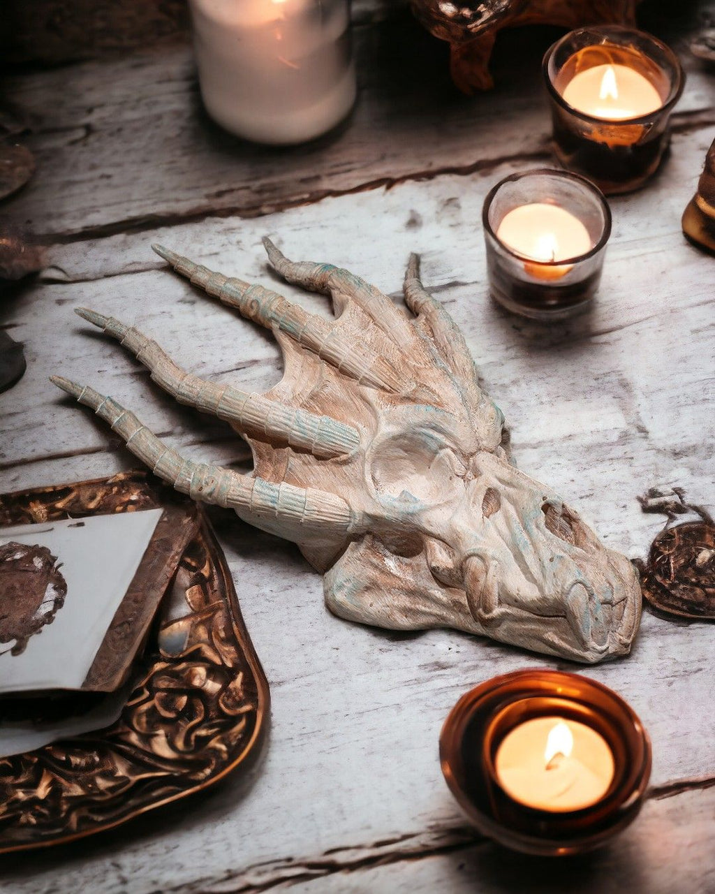 Stachel Drachenschädel Wanddeko Spiky Dragon (27 cm) - physisches 3D-Modell, Ansicht 3