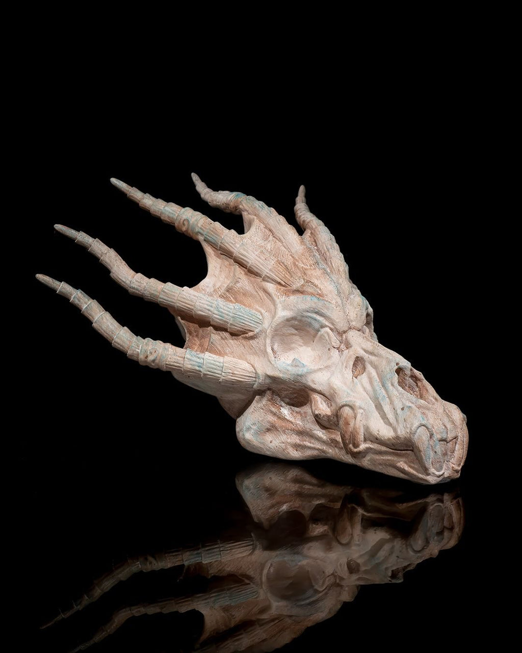 Stachel Drachenschädel Wanddeko Spiky Dragon (27 cm) - physisches 3D-Modell, Ansicht 7
