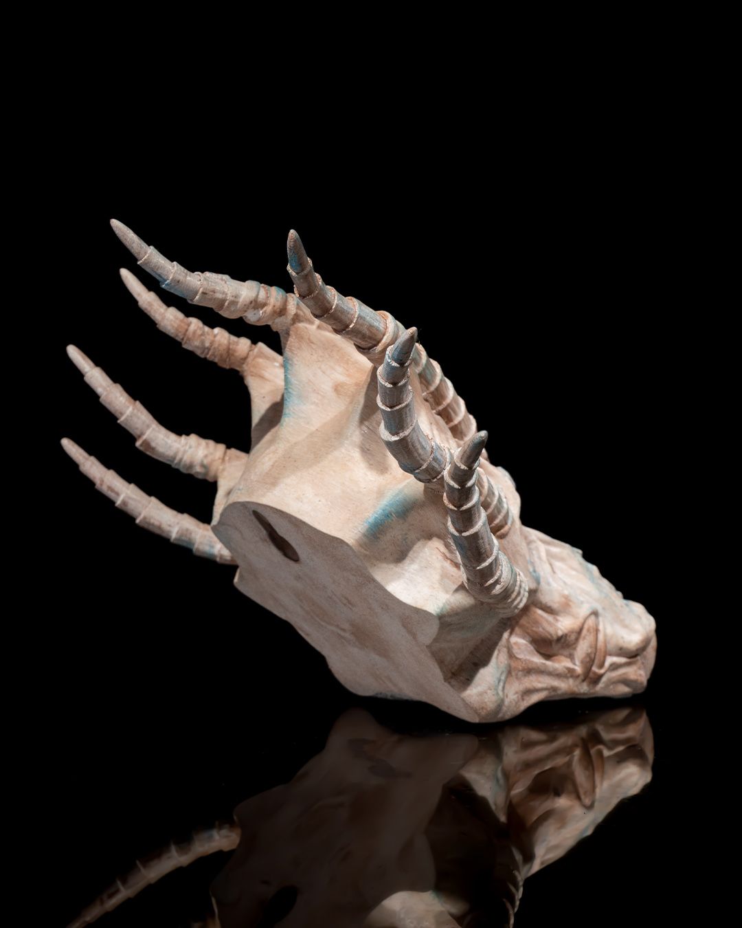 Stachel Drachenschädel Wanddeko Spiky Dragon (27 cm) - physisches 3D-Modell, Ansicht 9