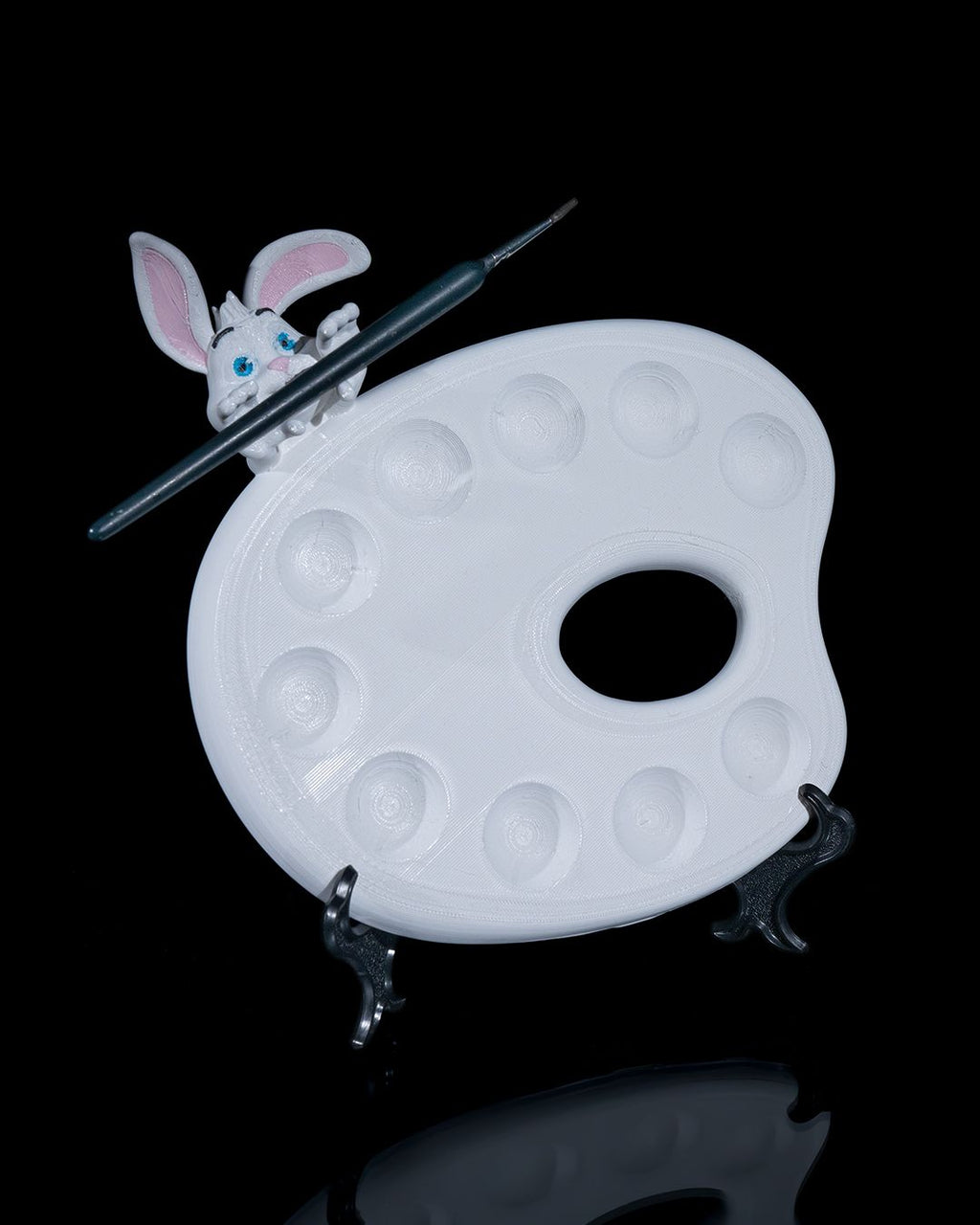 Künstler-Mischpalette Kreativ-Hase Malzubehör für Ostern (25cm) - physisches 3D-Modell, Ansicht 4