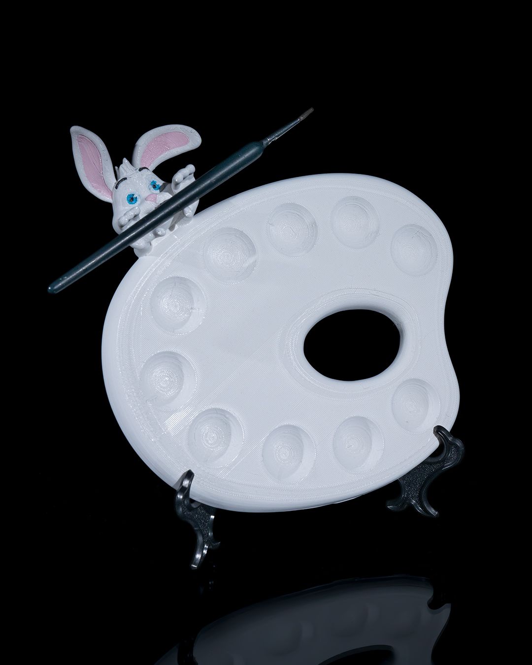 Künstler-Mischpalette Kreativ-Hase Malzubehör für Ostern (25cm) - physisches 3D-Modell, Ansicht 4