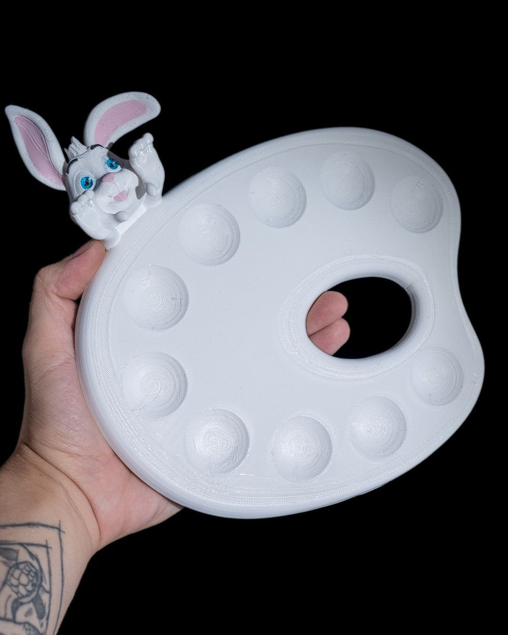 Künstler-Mischpalette Kreativ-Hase Malzubehör für Ostern (25cm) - physisches 3D-Modell, Ansicht 5