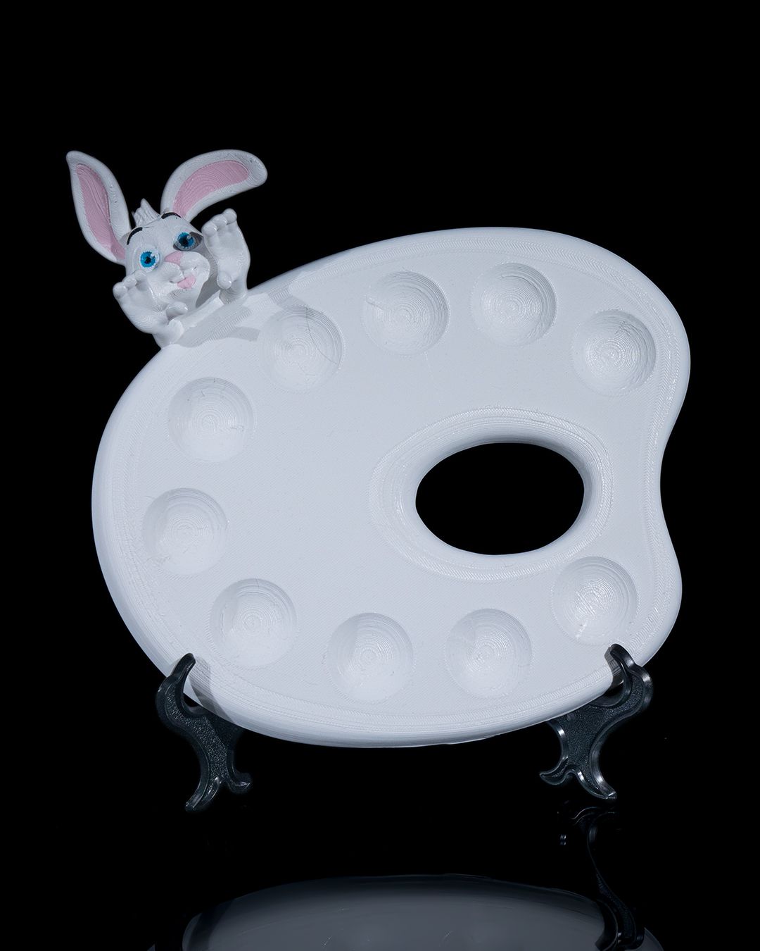 Künstler-Mischpalette Kreativ-Hase Malzubehör für Ostern (25cm) - physisches 3D-Modell, Ansicht 6