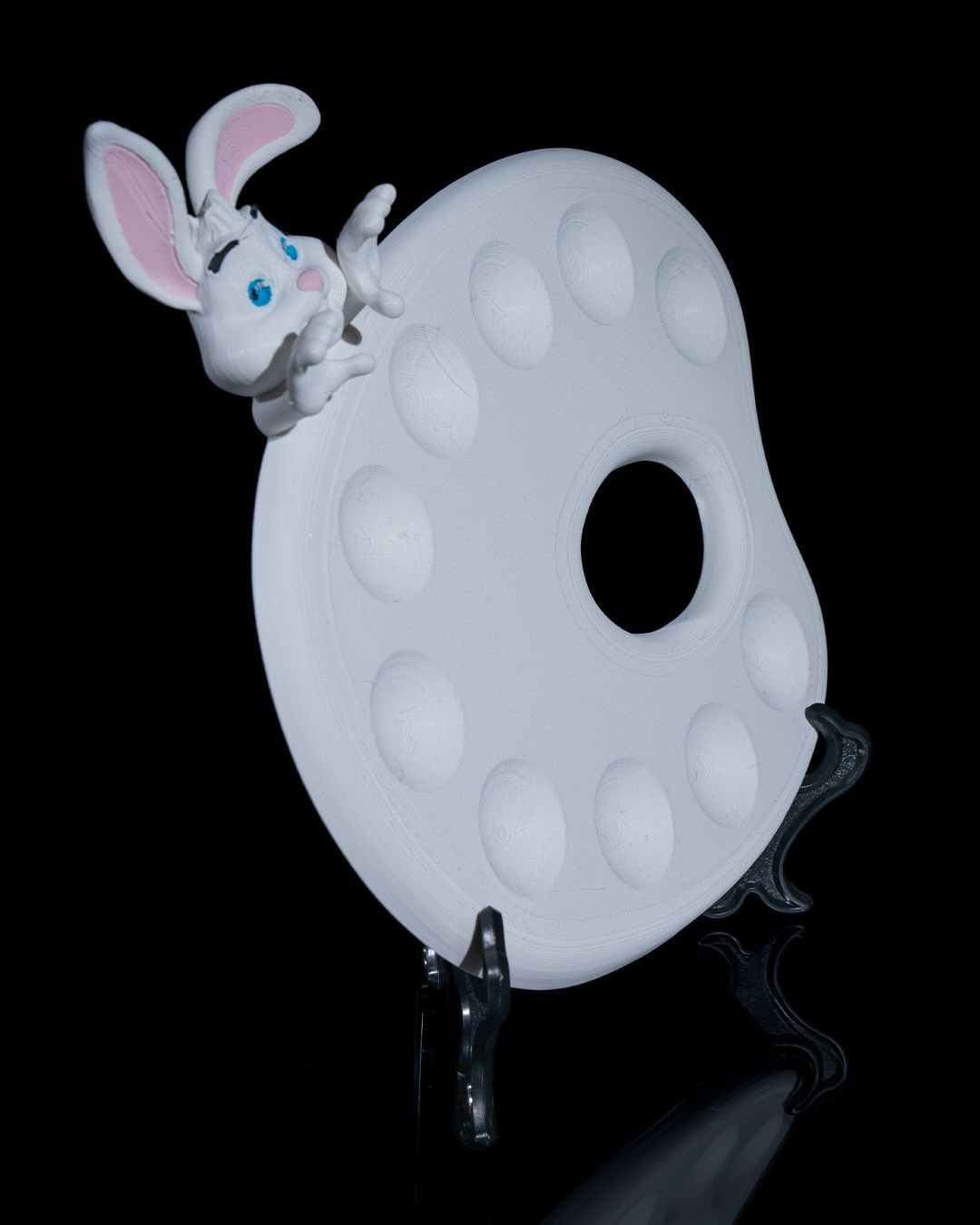 Künstler-Mischpalette Kreativ-Hase Malzubehör für Ostern (25cm) - physisches 3D-Modell, Ansicht 7