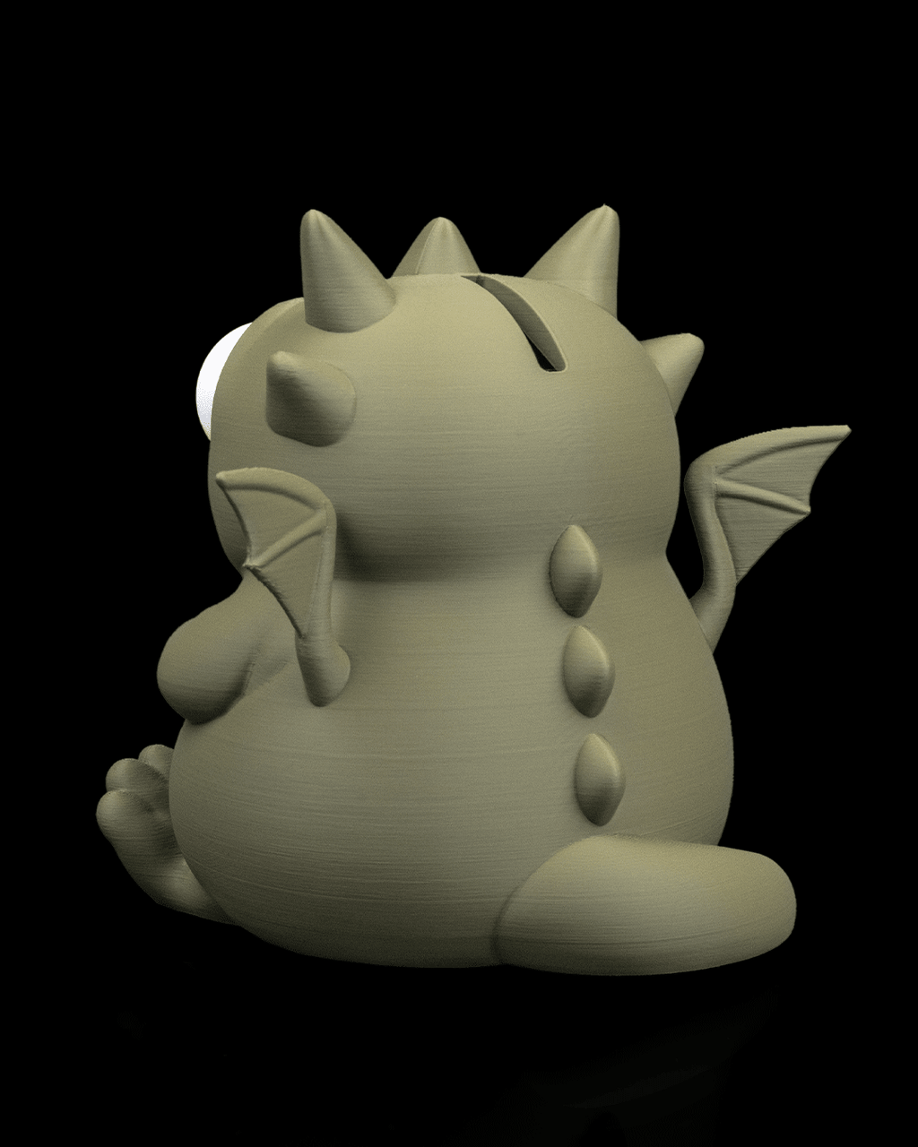 Drachen Sparschwein "Cashling" (Detailreicher 3D-Druck) - physisches 3D-Modell, Ansicht 4