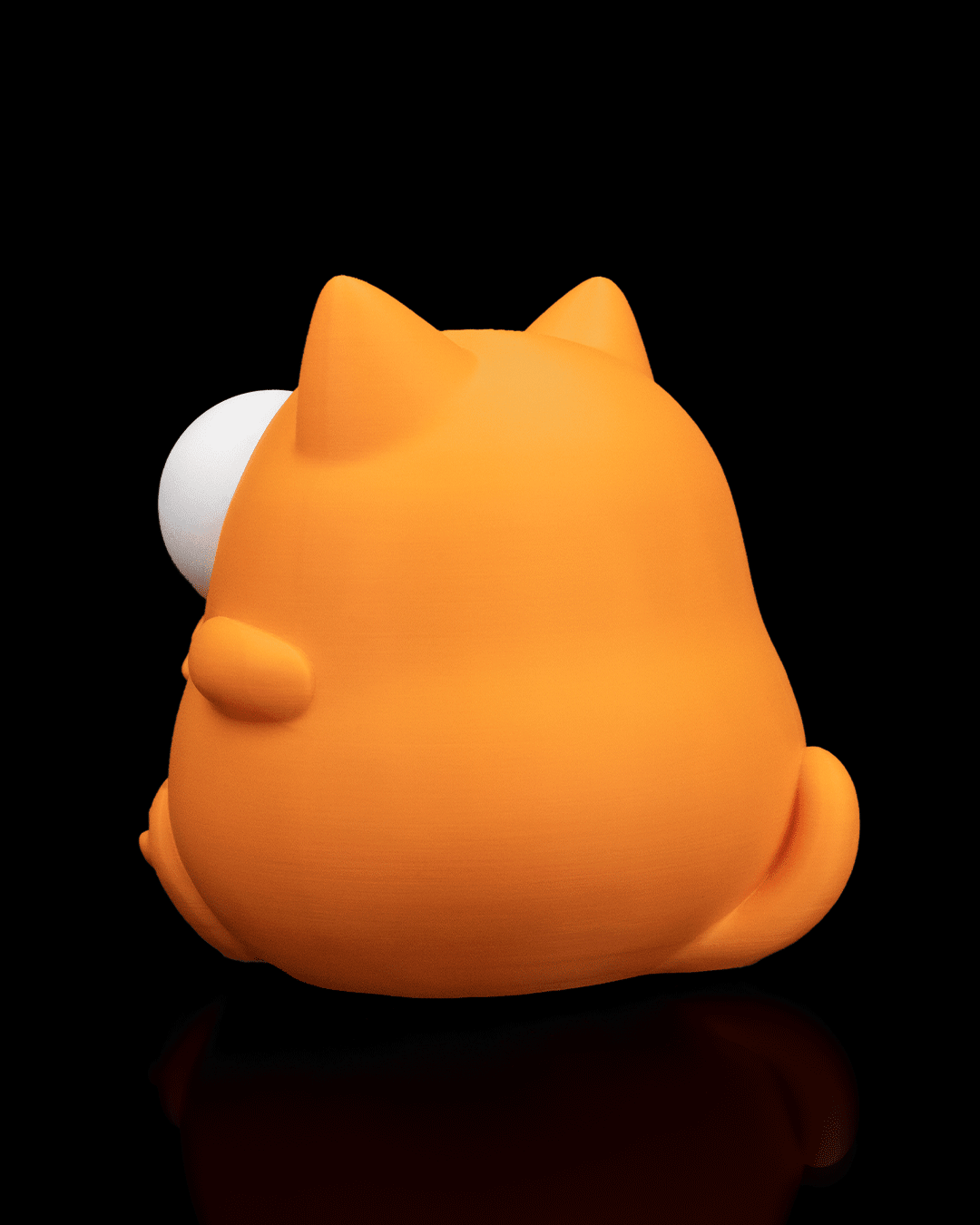 Niedliche Spardose Katze mit großen Augen (Orange) - physisches 3D-Modell, Ansicht 4