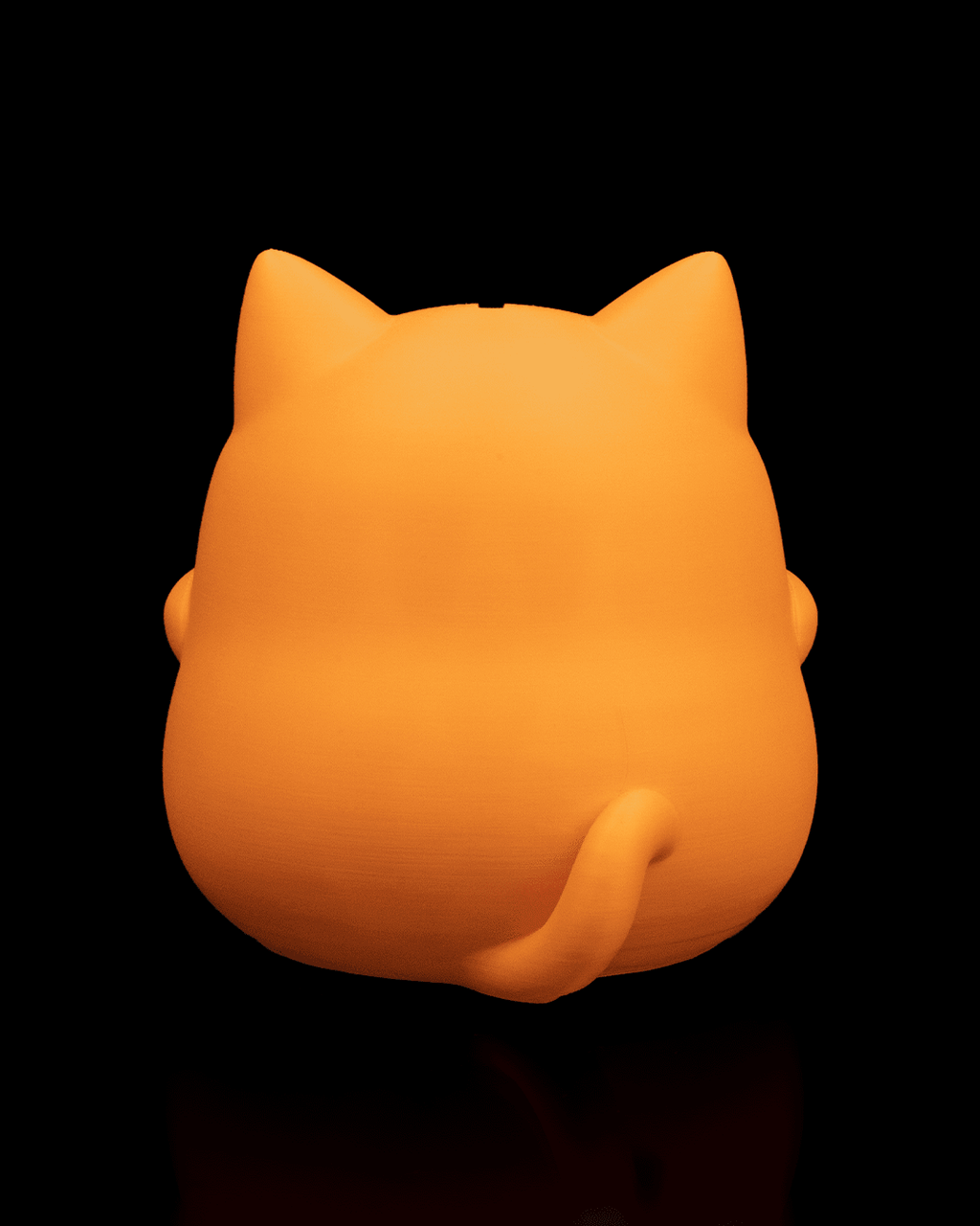 Niedliche Spardose Katze mit großen Augen (Orange) - physisches 3D-Modell, Ansicht 5