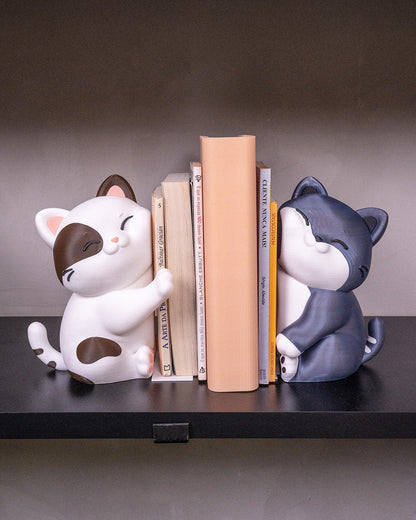 Süßes Katzen-Buchstützen-Set als Geschenkidee für Katzenliebhaber und Deko-Fans – originell & liebevoll gestaltet