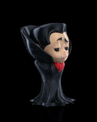 Dracula Schlüsselanhänger aus PLA, ca. 6 cm hoch, klassisches Horror-Design, ideal für Schlüssel, Taschen und Halloween-Deko