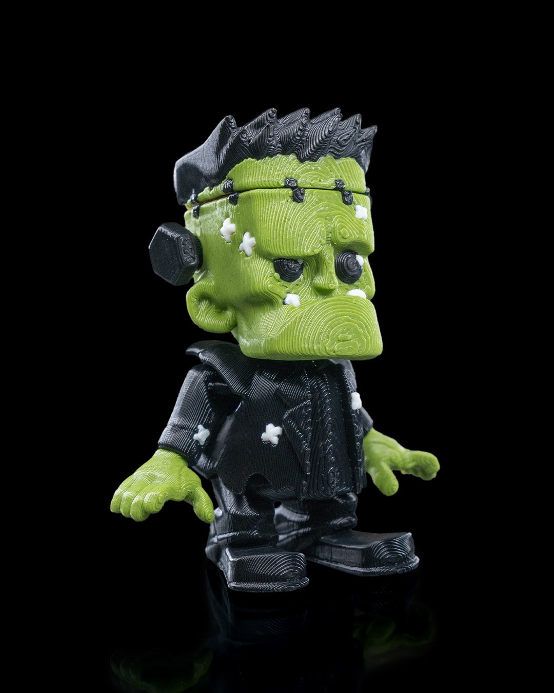 Frankenstein Schlüsselanhänger aus PLA, ca. 6 cm hoch, detailliertes klassisches Horror-Monster-Design, ideal für Schlüssel, Taschen und Halloween-Dekoration