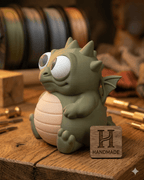 Drachen Sparschwein Cashling – Detailreiches Deko-Sparschwein - physisches 3D-Modell, Ansicht 4