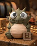 Drachen Sparschwein Cashling – Detailreiches Deko-Sparschwein - physisches 3D-Modell, Ansicht 2