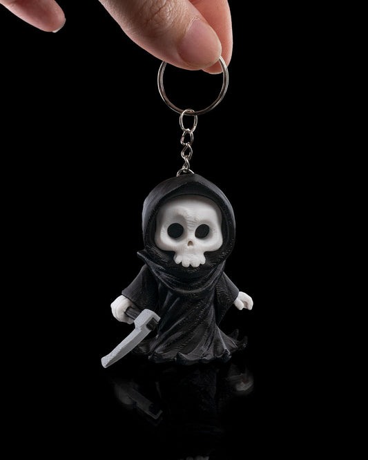 Sensenmann Schlüsselanhänger – 6 cm Mini Grim Reaper für Schlüssel und Taschen, perfekt für Horror- und Gothic-Fans