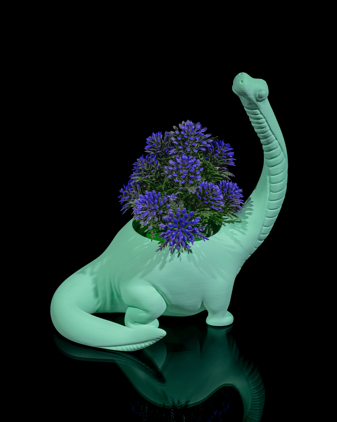 Dinosaurier Blumentopf Brachiosaurus – Deko in Wunschfarbe - physisches 3D-Modell, Ansicht 3