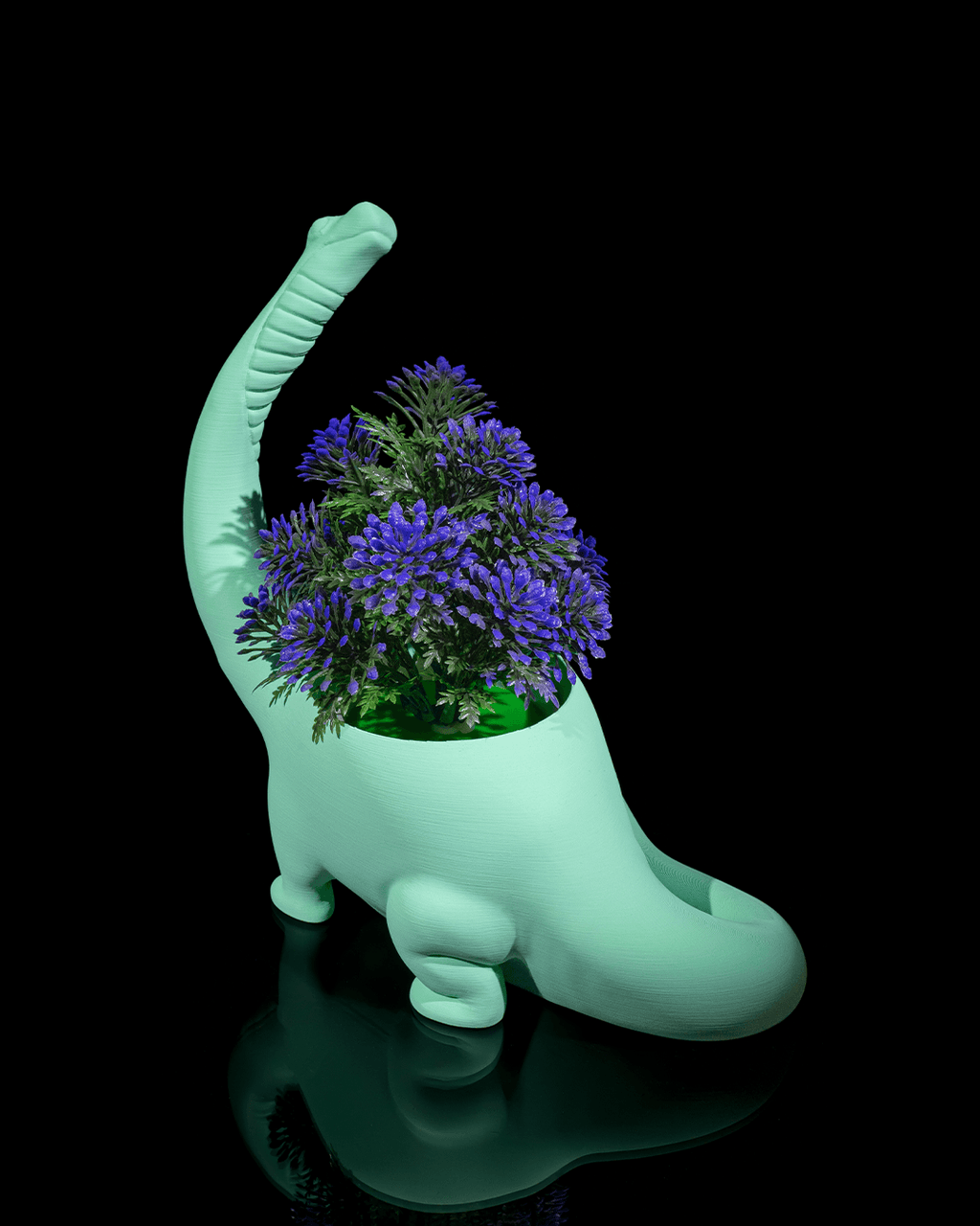 Dinosaurier Blumentopf Brachiosaurus – Deko in Wunschfarbe - physisches 3D-Modell, Ansicht 6