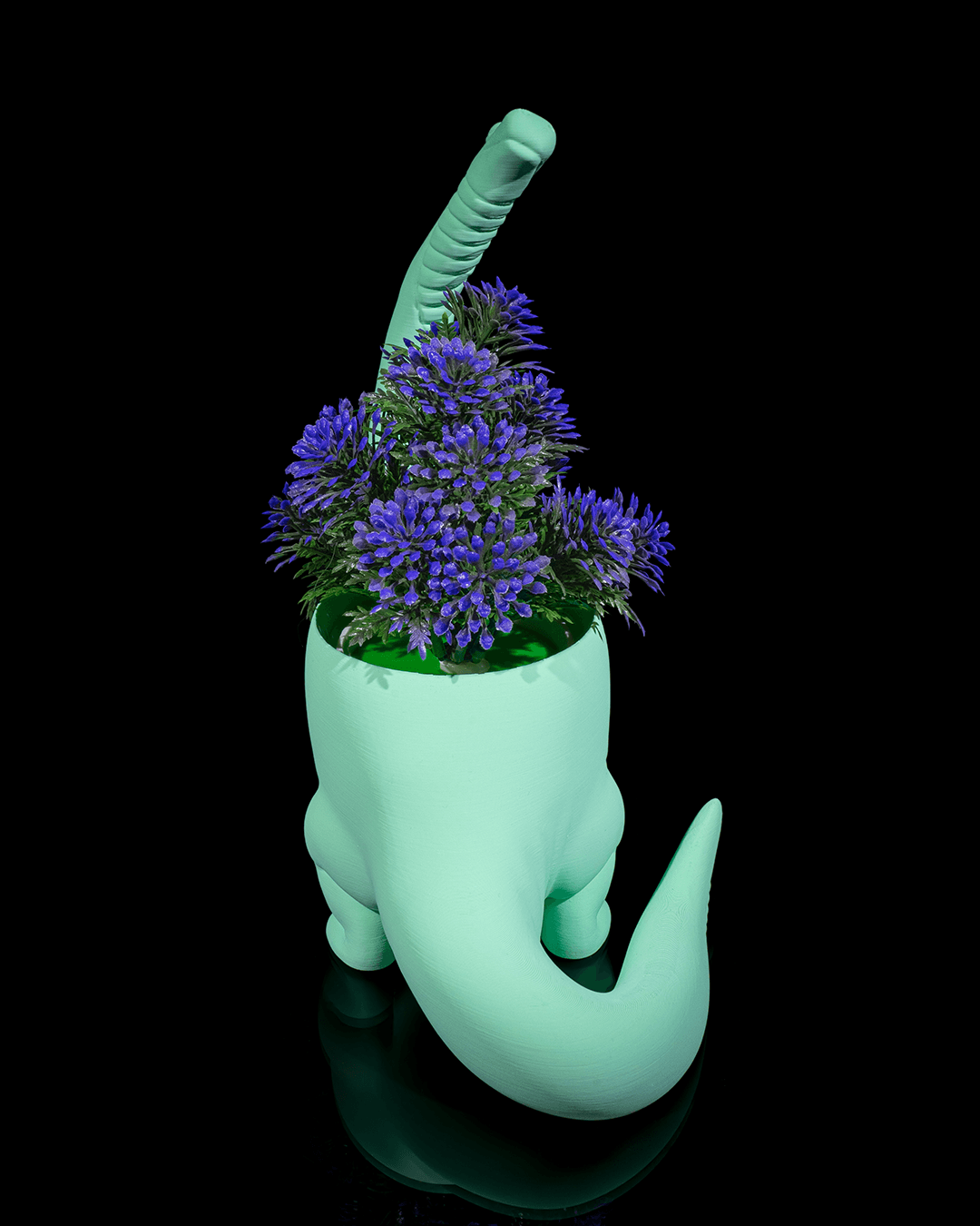 Dinosaurier Blumentopf Brachiosaurus – Deko in Wunschfarbe - physisches 3D-Modell, Ansicht 7