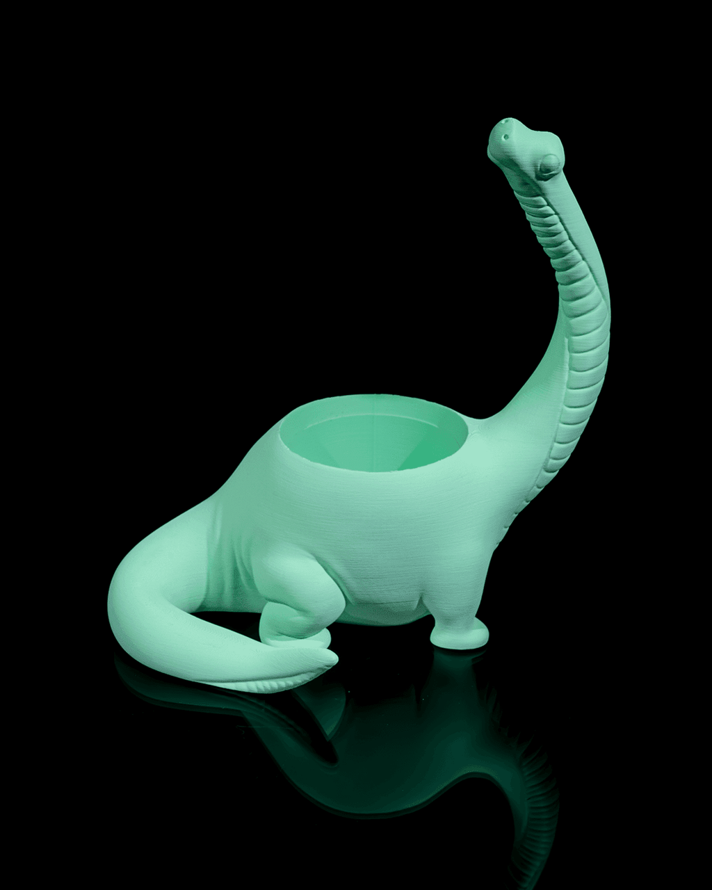 Dinosaurier Blumentopf Brachiosaurus – Deko in Wunschfarbe - physisches 3D-Modell, Ansicht 8