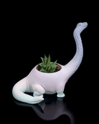 Dino Pflanztopf Lang hals Süße Deko in Wunschfarbe - physisches 3D-Modell, Ansicht 2