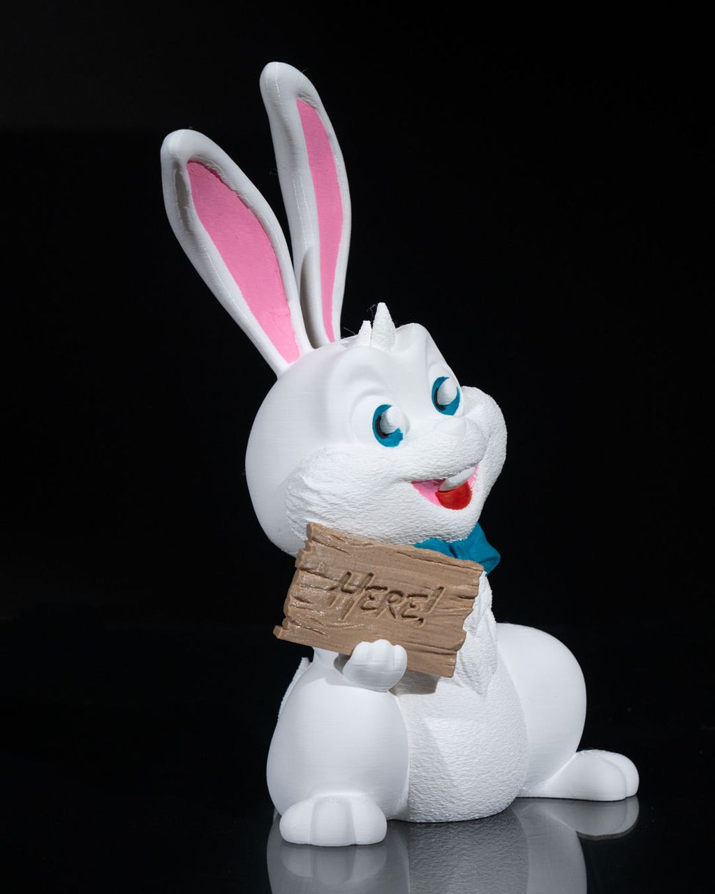 Große Hasenfigur – Dein Wegweiser für die Oster-Eiersuche (22cm) - physisches 3D-Modell, Ansicht 5