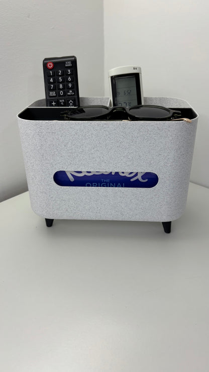 Organizer Box mit Taschentuchspender – Ordnungsbox für Wohnzimmer, Büro & Schreibtisch