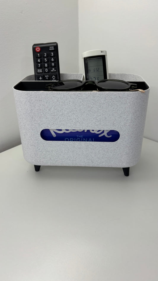 Organizer Box mit Taschentuchspender – Ordnungsbox für Wohnzimmer, Büro & Schreibtisch